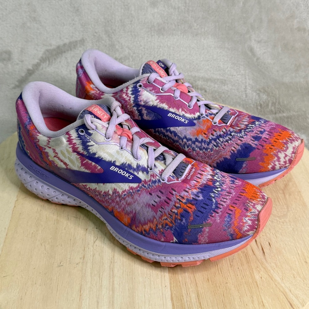 Brooks Ghost 13 Unity Together Purple Pink Running Shoes 1203381B563 Womens 9 - Picture 8 of 16